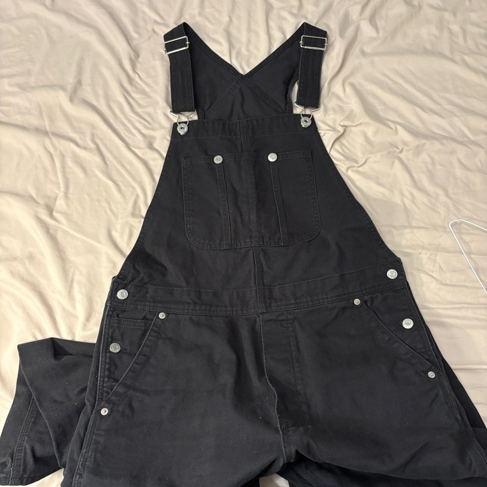 H& M Men’s Black Denim Overalls - Picture 3 of 6